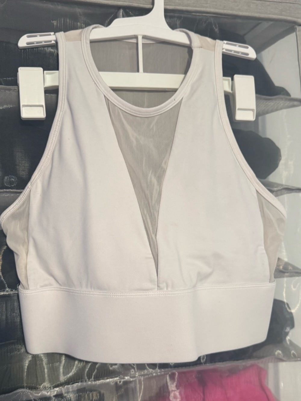 Fabletics Light Cream Racerback Mesh Sports Bralette